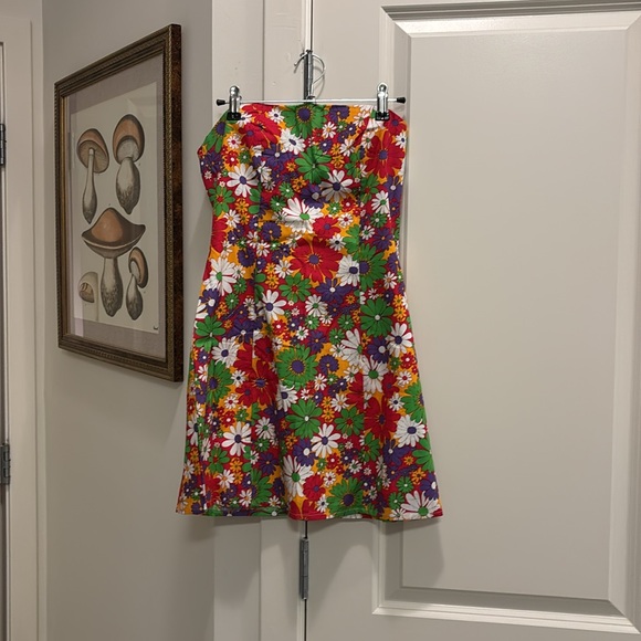 Peppermayo Floral Strapless Dress mini back zipper new with tags - Picture 2 of 6